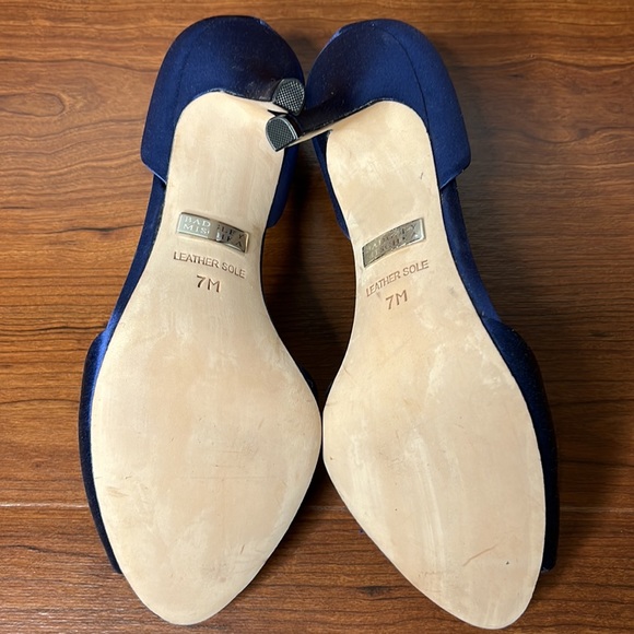 Badgley Mischka Blue Satin Heels w/Rhinestones - Picture 7 of 7